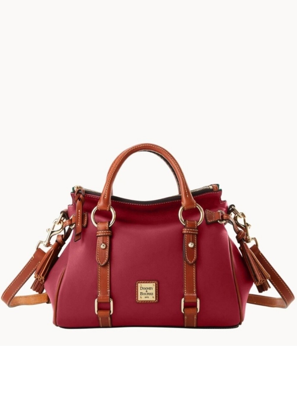 Dooney & Bourke Large Penrose Satchel Smooth Berry Red Leather